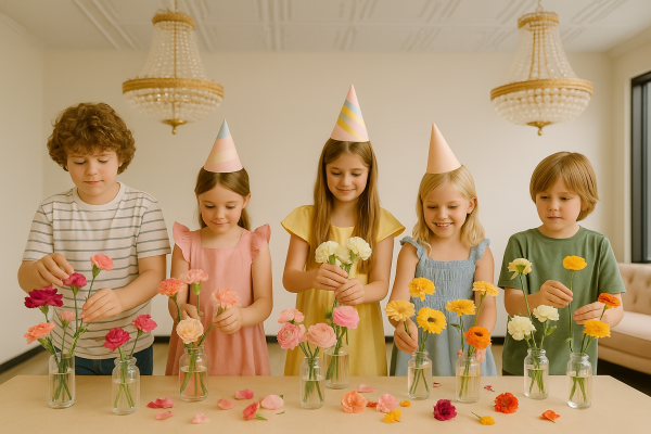 Kids small floral arrangement party - Image 2