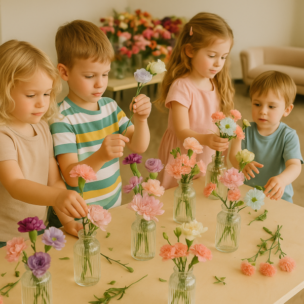 Kids small floral arrangement party