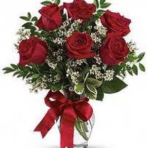 (1) Valentines 1/2 dozen rose arrangement